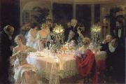 Jules-Alexandre Grun The end of the supper Spain oil painting artist